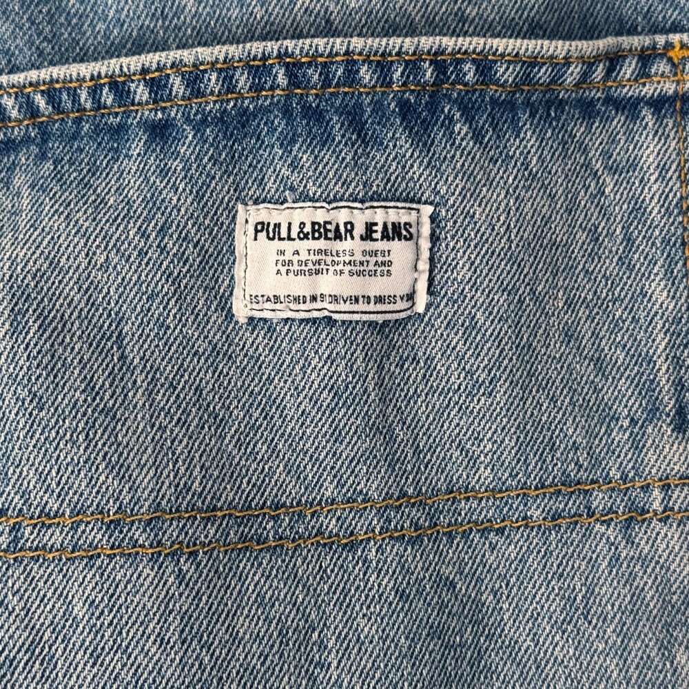 PULL&BEAR SKATER FIT MEN'S DENIM JEANS WASHED BLUE URBAN 90’s Y2K DOPE STREET 31 - Picture 10 of 10